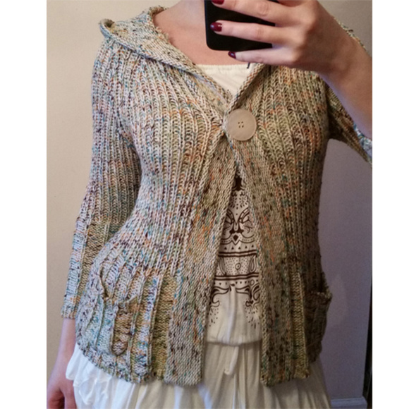 BcBgmaxazria boho knit hooded cardigan runs S - Picture 2 of 7